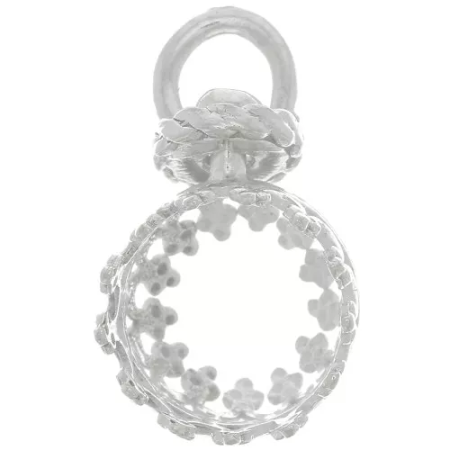 Colgante redondo giratorio - diseño de corona - para cuentas de 8 mm - Plata 925 x1