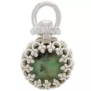 Colgante redondo giratorio - diseño de corona - para cuentas de 8 mm - Plata 925 x1