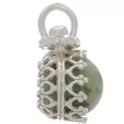 Colgante redondo giratorio - diseño de corona - para cuentas de 8 mm - Plata 925 x1