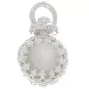 Colgante redondo giratorio - diseño de corona - para cuentas de 8 mm - Plata 925 x1