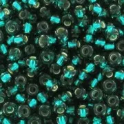 Cuentas de Rocalla Preciosa 11/0 de 2 mm - Emerald Silver Lined x20 g