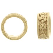 Cuenta redonda trabajada 7x3 mm - Chapado de Oro 3 micras x1|raw }}