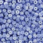 Mini-rocallas 2 mm a rayas - Blanco/Azul x10g