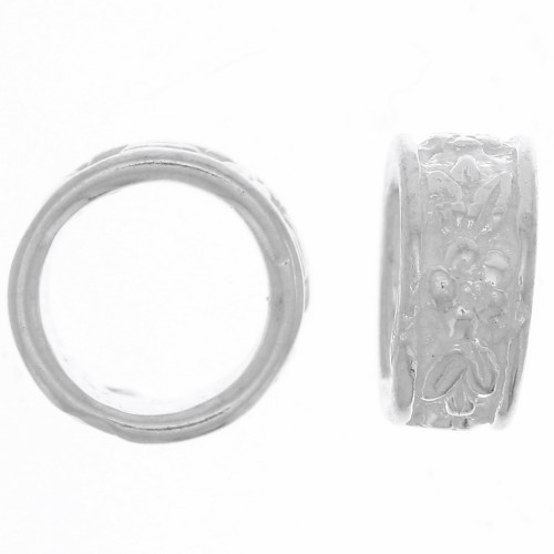 Cuenta redonda trabajada 7x3 mm - Plata 925 x1