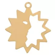 Colgante de sol hueco con media cara de 14 mm - Gold filled x1