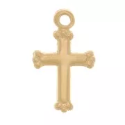 Gold filled x1 - Charm Cruz de Bola Pequeña 14x8 mm