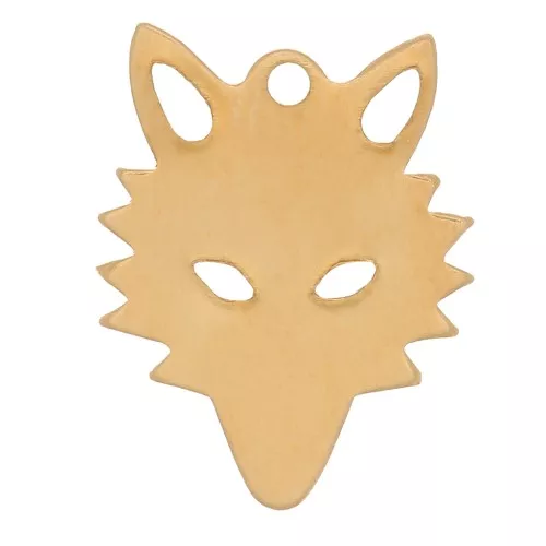Amuleto de cabeza de lobo 13x10 mm - Gold filled x1