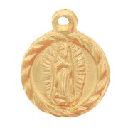 Dije redondo trabajado 9 mm - Patrón virgen - Gold filled x1|raw }}
