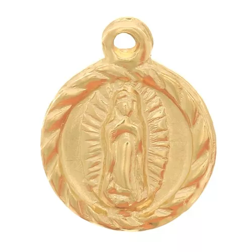 Dije redondo trabajado 9 mm - Patrón virgen - Gold filled x1