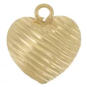 Charm de corazón texturizado 10x9 mm - Gold filled x1