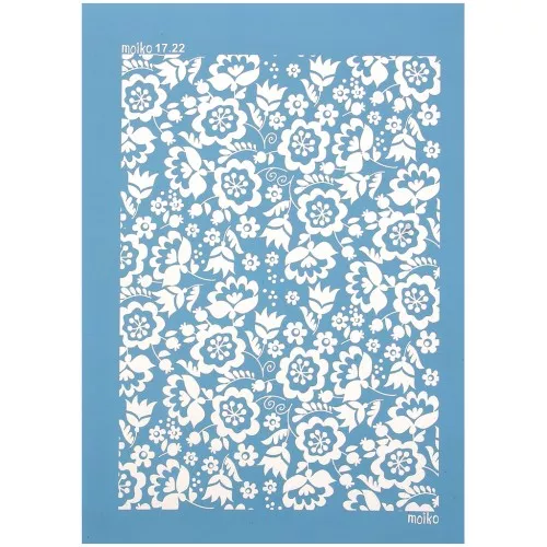 Silk Screen Moiko para arcilla polimérica 74x105 mm - Hellébores 17.22 x1