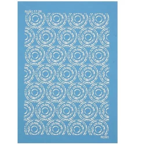 Silk Screen Moiko para arcilla polimérica 74x105 mm - Cercles pointillés 17.26 x1
