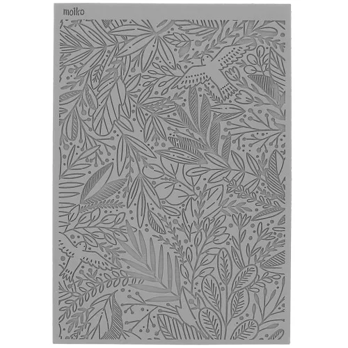 Placa de textura Moiko para arcilla polimérica 97x68 mm - Feuillage Tropical 12.02