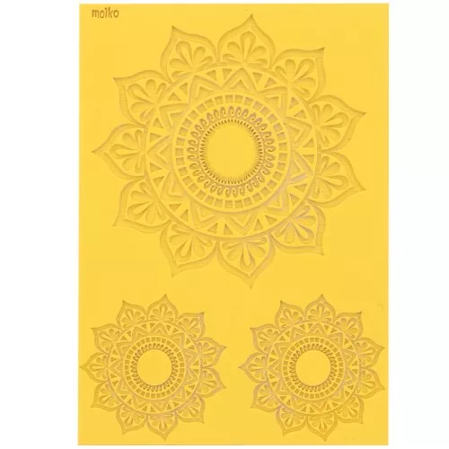 Placa de textura Moiko para arcilla polimérica 97x68 mm - Mandalas 2.13 x1