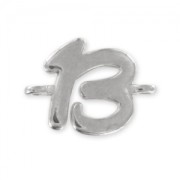 Separador cifra 15x21 mm Chapado Plateado envejecido x1