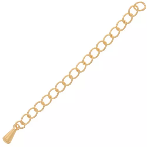 Cadena de extensión de la gota - Rombo malla 60 mm - Chapado en oro x1