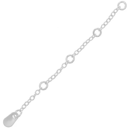 Cadena de extensión 4 anillos abiertos - Malla Forçat 60 mm - Chapado fino de plata