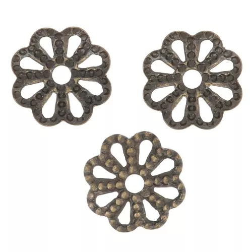 Casquillas filigranadas de 6 mm - Bronze x20