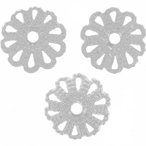 Casquillas filigranadas de 7 mm - Chapado en plata fina x20