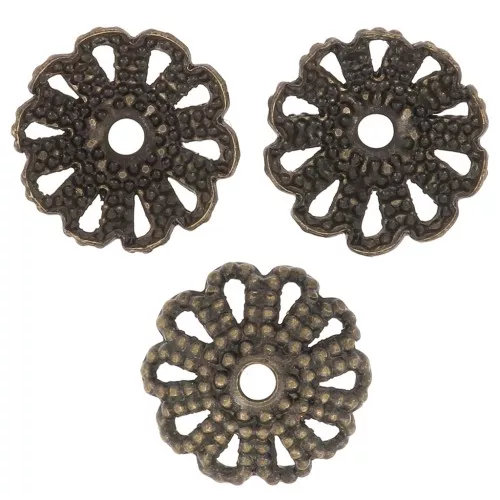 Casquillas filigranadas de 7 mm - Bronze x20