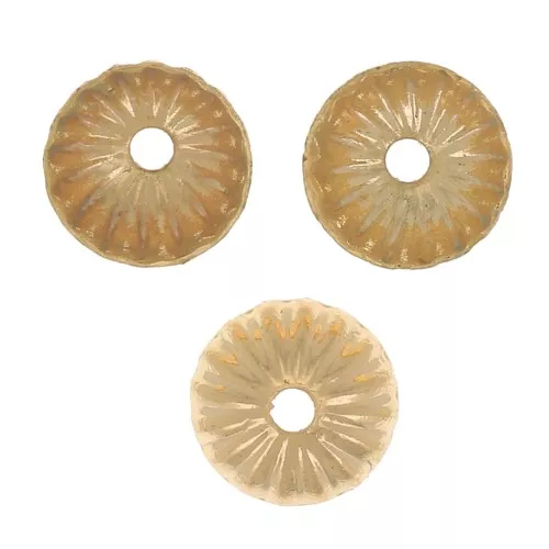 Casquillas a rayas 5 mm - Dorado con oro fino x20
