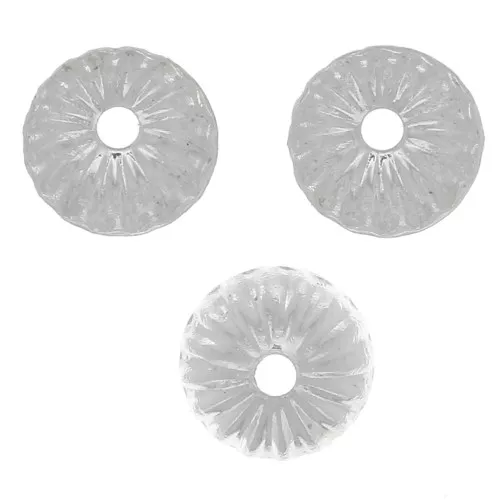 Casquillas a rayas 5 mm Chapado en plata fina x20
