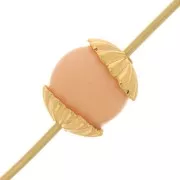 Casquillas a rayas 6 mm - Dorado con oro fino x20