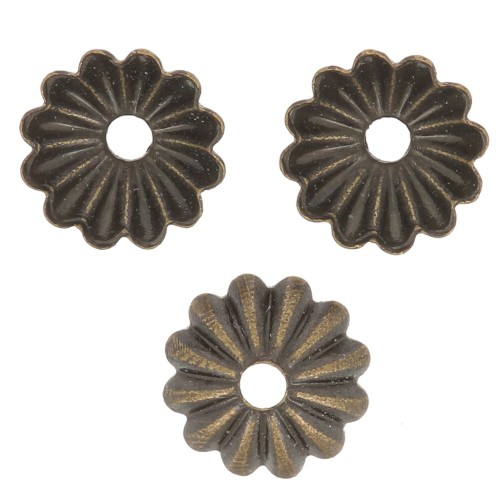 Casquillas a rayas 6 mm Bronze x20