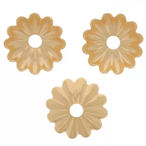 Casquillas a rayas 6.5 mm - Dorado con oro fino x20