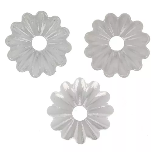 Casquillas a rayas 6.5 mm - Chapado en plata fina x20