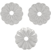 Casquillas a rayas 8 mm - Chapado en plata fina x20