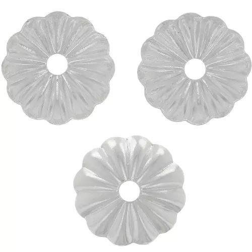 Casquillas a rayas 8 mm - Chapado en plata fina x20