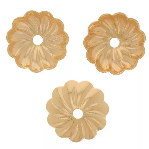 Casquillas a rayas 7 mm - Dorado con oro fino x20