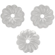 Casquillas a rayas 7 mm - Chapado en plata fina x20