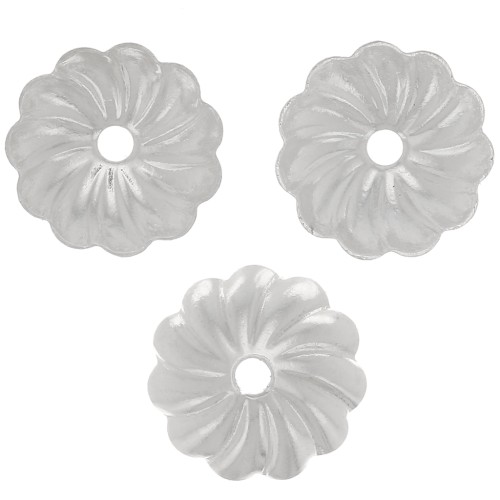 Casquillas a rayas 7 mm - Chapado en plata fina x20