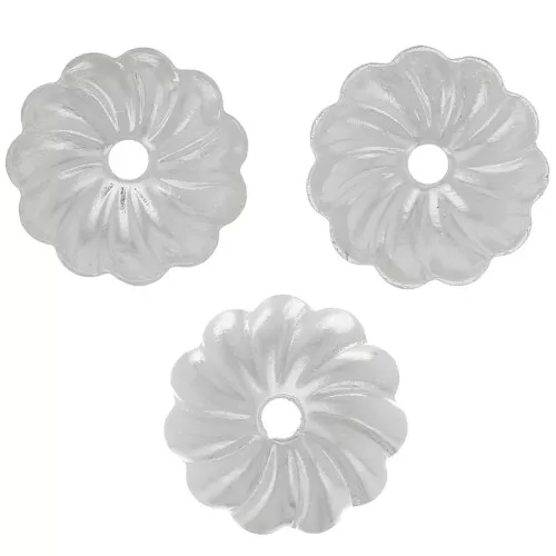 Casquillas a rayas 7 mm - Chapado en plata fina x20
