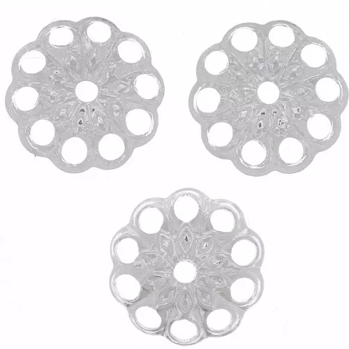 Casquillas flores bonitos estampados 8 mm - Chapado en plata fina x20