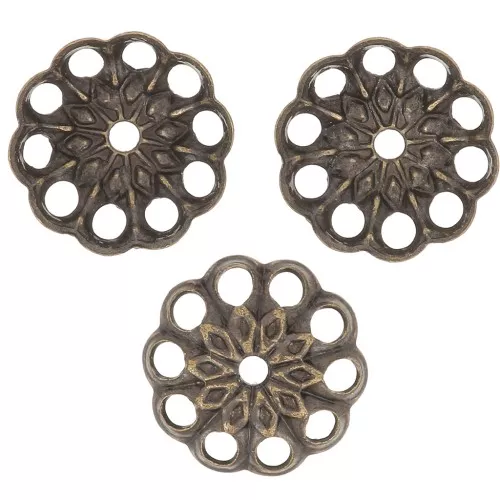 Casquillas flores bonitos estampados 8 mm - Bronze x20