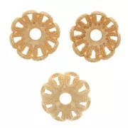 Casquillas filigranadas 6 mm - efecto flor- Dorado con oro fino x20