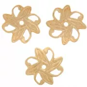 Casquillas flores bonitos estampados 10 mm - Dorado con oro fino x20