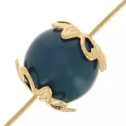 Casquillas flores bonitos estampados 10 mm - Dorado con oro fino x20