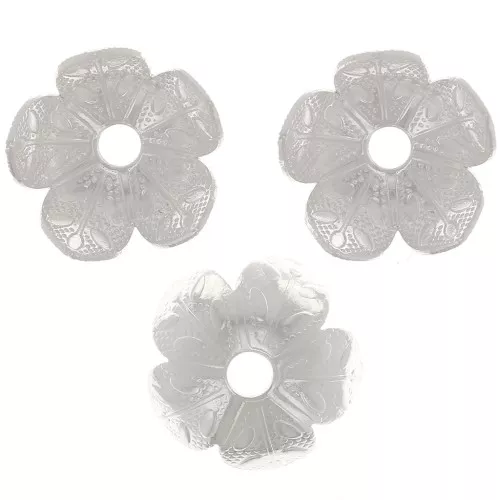 Casquillas de flores 9 mm - Chapado en plata fina x20