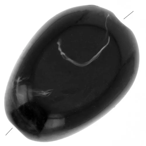 Cuentas acrílicas planas irregulares 18x13 mm - Negro jaspeado x10