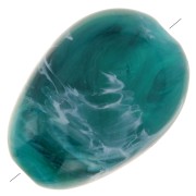 Cuentas acrílicas planas irregulares 18x13 mm - Verde jaspeado x10