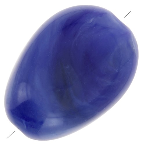 Cuentas acrílicas planas irregulares 18x13 mm - Azul marino jaspeado x10