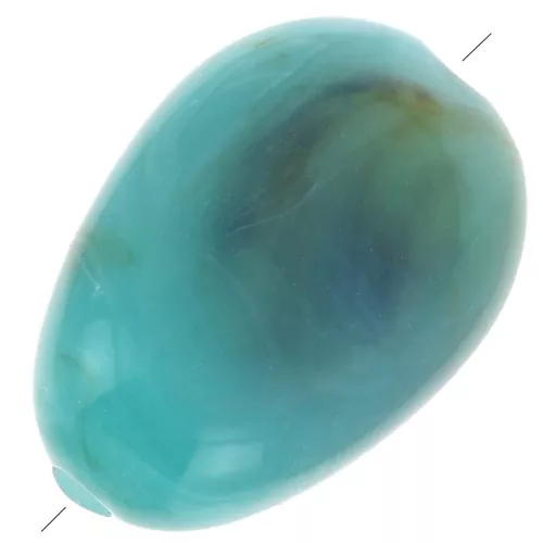 Cuentas planas irregulares acrílico 18x13 mm - Turquesa jaspeado x10