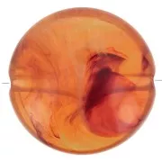 Cuentas planas redondas de acrílico 22 mm Ambre Marbré x6