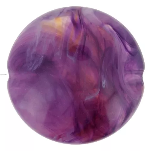 Cuentas planas redondas de acrílico 22 mm Violet Marbré x6