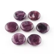 Cuentas planas redondas de acrílico 22 mm Violet Marbré x6