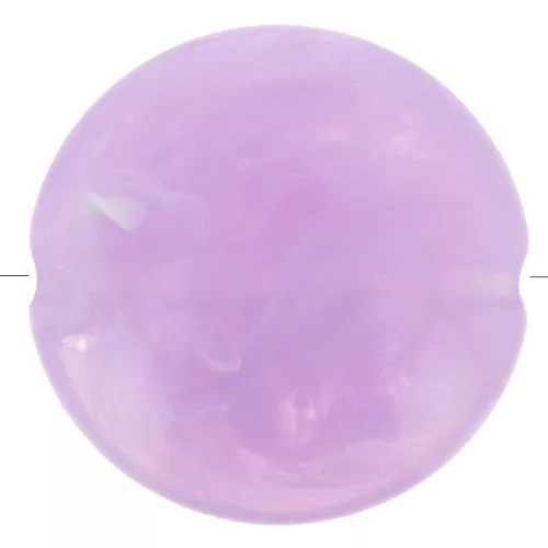 Cuentas planas redondas de acrílico 22 mm Lilas Marbré x6